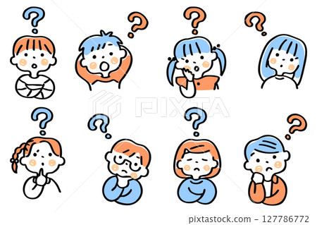Illustration set of children with doubts③ Illustration set of children with doubts③ 127786772