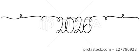2026 sign - decoration continuous line hand drawing sign for year calendar. Vector stock illustration minimalism design isolated on white background. Editable stroke single line. EPS10 2026 sign - decoration continuous line hand drawing sign for year calendar. Vector stock illustration minimalism design isolated on white background. Editable stroke single line. EPS10 127786928