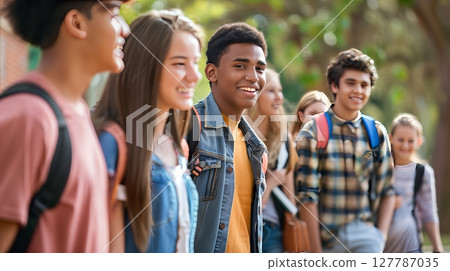 Excited new students explore campus facilities, bonding over discoveries like the library and sports complex. Excited new students explore campus facilities, bonding over discoveries like the library and sports complex. 127787035