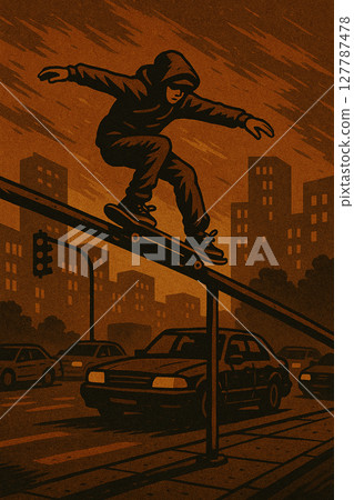 街頭插畫 127787478