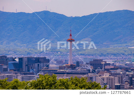 [京都風景] 遠處清水寺和京都市的美景 127787661
