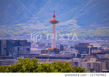 [京都風景] 遠處清水寺和京都市的美景 127787662
