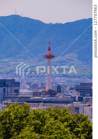 [京都風景] 遠處清水寺和京都市的美景 127787663