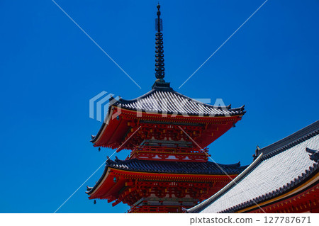 [京都風景] 遠處清水寺和京都市的美景 127787671