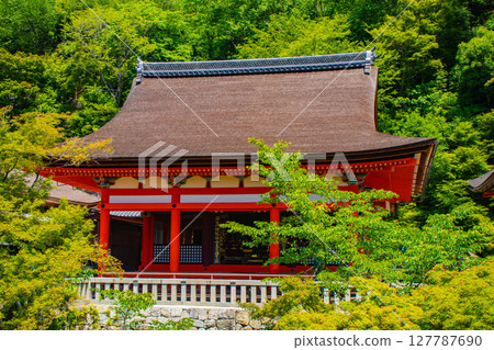 [Kyoto scenery] A beautiful distant view of Kiyomizu-dera Temple and Kyoto city 127787690