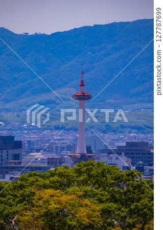 [京都風景] 遠處清水寺和京都市的美景 127787699
