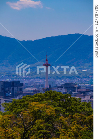 [Kyoto scenery] A beautiful distant view of Kiyomizu-dera Temple and Kyoto city 127787700