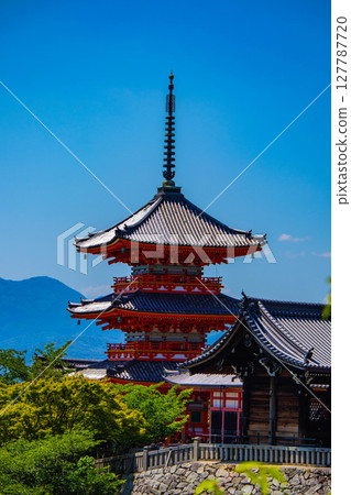 [京都風景] 遠處清水寺和京都市的美景 127787720