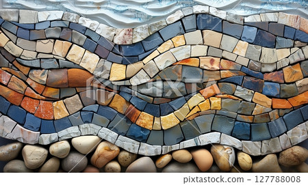 Natural mosaic patterns in rocks are...-插圖素材 [127788008] - PIXTA圖庫