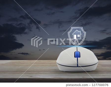 Business home insurance and security online concept 127788076