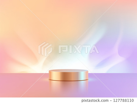 golden cylindrical pedestal on pink purple gradient modern luxury 3d mockup product display showcase elegant abstract background golden cylindrical pedestal on pink purple gradient modern luxury 3d mockup product display showcase elegant abstract background 127788110