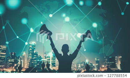 Social media profoundly impacts globally, amplifying voices, sparking cultural movements, and driving rapid change. 127788554