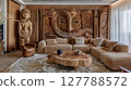 Wood-carving in contemporary design adds elegance and personal charm with bespoke furniture and decor. 127788572