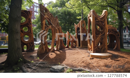 A project revitalizes public spaces with wood-carving, boosting local engagement and artistic expression. 127788574