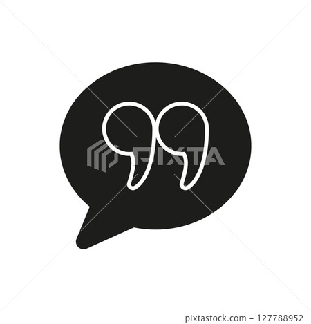 Quotation Speech Bubble Solid Icon. Communication, Dialogue, And Quotation Mark Silhouette Symbol. Messaging And Conversation. Isolated Vector Illustration Quotation Speech Bubble Solid Icon. Communication, Dialogue, And Quotation Mark Silhouette Symbol. Messaging And Conversation. Isolated Vector Illustration 127788952
