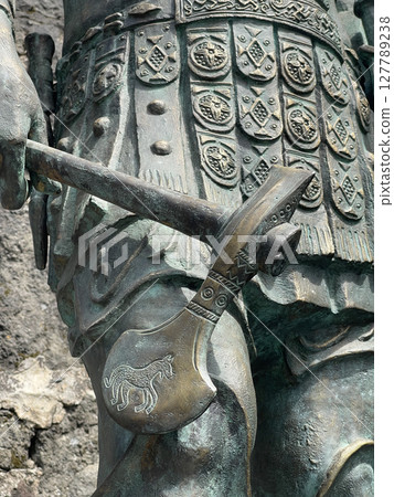 Colchian Bronze Axe from Caucasus close-up Colchian Bronze Axe from Caucasus close-up 127789238