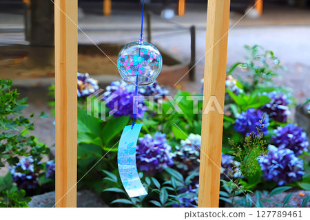 富山縣射水市櫛田神社：繡球花和風鈴 127789461