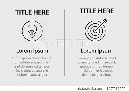 Minimal business infographic with idea and goal icons Minimal business infographic with idea and goal icons 127789551