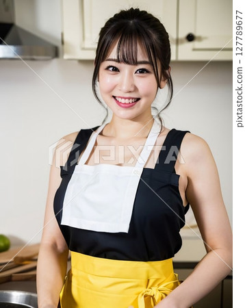 A woman in an apron A woman in an apron 127789677