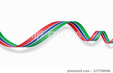 Gambian flag wavy abstract background. Vector illustration. Gambian flag wavy abstract background. Vector illustration. 127789986
