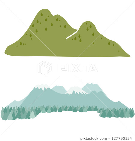 Mountain ridge illustration set Mountain ridge illustration set 127790134