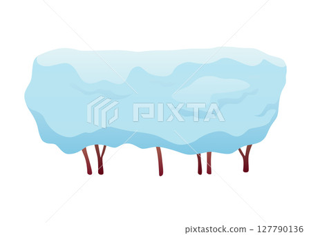 Winter nature design element set. Snow symbol, snowy bush. Snowy decoration isolated on white background. Vector cartoon illustration Winter nature design element set. Snow symbol, snowy bush. Snowy decoration isolated on white background. Vector cartoon illustration 127790136