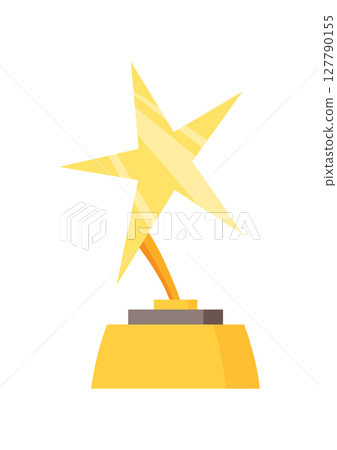 Awards cup icon. Trophy symbol, winners cup, for first place. Champions trophy, 1st prize reward. Symbol of victory in sporting event, competition. Vector cartoon illustration 127790155