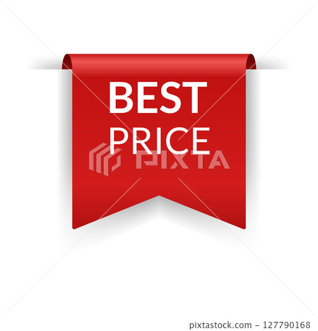 Corner or ribbons icon. Product red banner, price shopping tag. Promotion sale badge, special offer sticker. Discount and price offer concept. Vector sticker template Corner or ribbons icon. Product red banner, price shopping tag. Promotion sale badge, special offer sticker. Discount and price offer concept. Vector sticker template 127790168