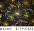 Gold line floral pattern 127790323