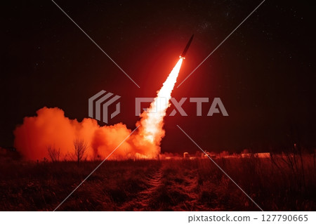 Modern air defense system. Missile launch. Modern air defense system. Missile launch. 127790665