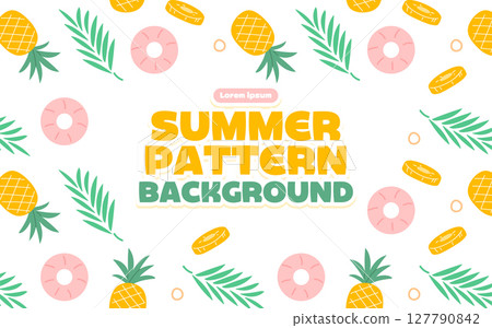 Various summer pattern background template Various summer pattern background template 127790842