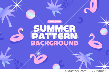 Various summer pattern background template Various summer pattern background template 127790845