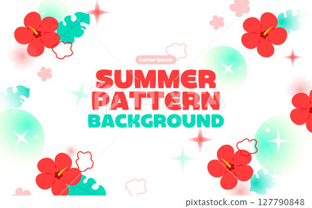 Various summer pattern background template Various summer pattern background template 127790848