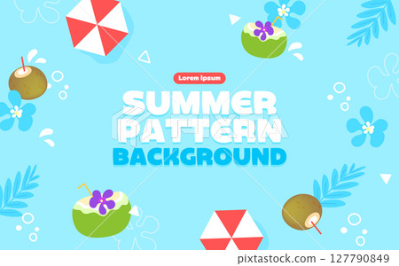 Various summer pattern background template Various summer pattern background template 127790849