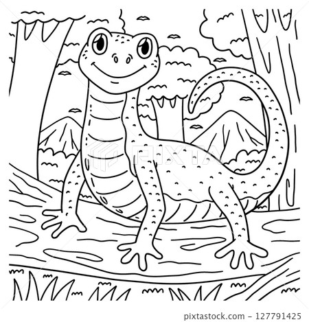 Forest Animal Newt Coloring Page for Kids 127791425