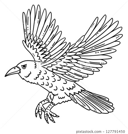 Forest Animal Raven Bird Isolated Coloring Page Forest Animal Raven Bird Isolated Coloring Page 127791450
