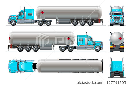 Vector realistic tanker truck template isolated Vector realistic tanker truck template isolated 127791505