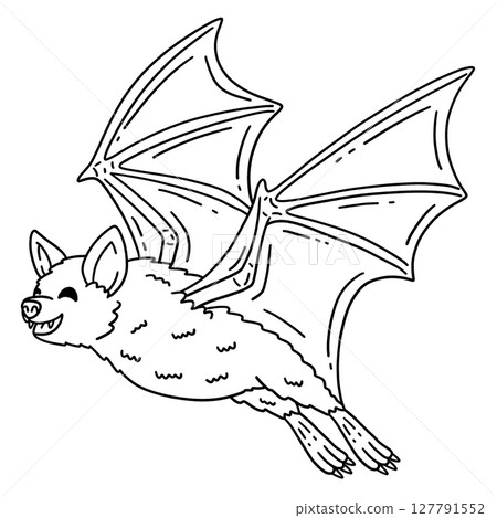 Forest Animal Bat Isolated Coloring Page for Kids Forest Animal Bat Isolated Coloring Page for Kids 127791552