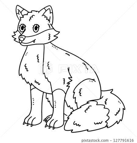 Forest Animal Fox Isolated Coloring Page for Kids Forest Animal Fox Isolated Coloring Page for Kids 127791616