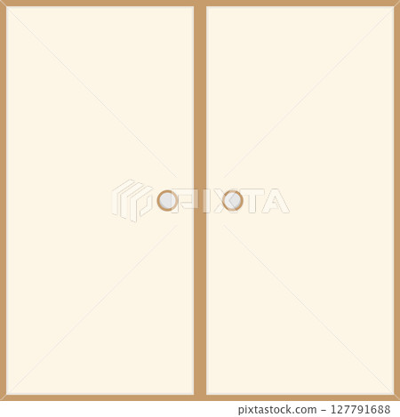 Illustration of sliding doors, Japanese-style fittings Illustration of sliding doors, Japanese-style fittings 127791688