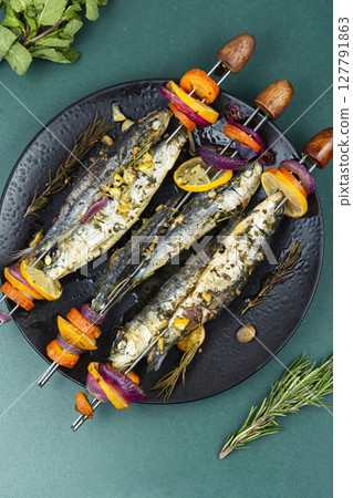Sea food barbecue. Sea food barbecue. 127791863