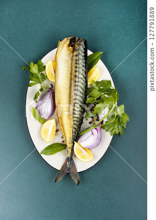 Whole smoked mackerels. Whole smoked mackerels. 127791889