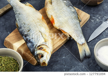Tasty dried stockfish. 127791894