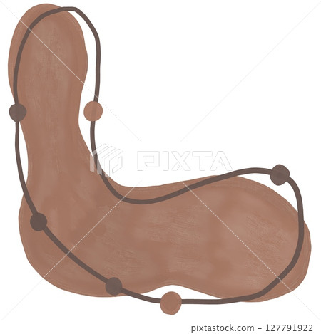 Hand drawn beige brown shape background with small circles dots. Elegant oval round curved backdrop for text, simple minimalist design, modern pastel print art, smooth blob. Hand drawn beige brown shape background with small circles dots. Elegant oval round curved backdrop for text, simple minimalist design, modern pastel print art, smooth blob. 127791922