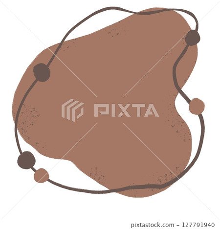 Hand drawn beige brown shape background with small circles dots. Elegant oval round curved backdrop for text, simple minimalist design, modern pastel print art, smooth blob. Hand drawn beige brown shape background with small circles dots. Elegant oval round curved backdrop for text, simple minimalist design, modern pastel print art, smooth blob. 127791940