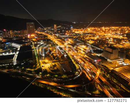 Shenzhen ,China - July 27th, 2022: Aerial view of Yantian international container terminal in Shenzhen city, China 127792271