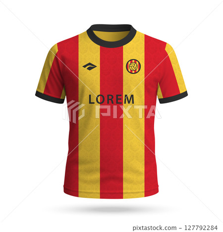 3d realistic soccer jersey in Esperance de Tunis style, football club shirt template 127792284
