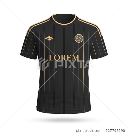 3d realistic soccer jersey in Los Angeles style, football club shirt template 127792290