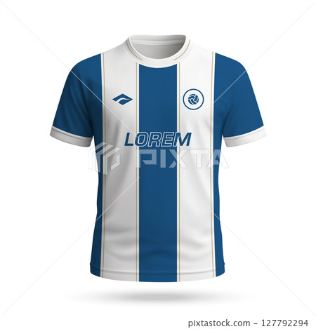 3d realistic soccer jersey in Pachuca style, football club shirt template 127792294