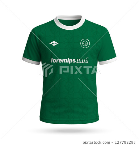 3d realistic soccer jersey in Palmeiras style, football club shirt template 127792295